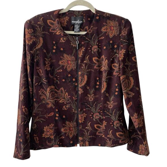 Vintage Positive Attitude Velvet Paisley Zip-Up Jacket | Medium - Picture 1 of 4
